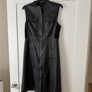 BCBGMaxAzria Black Leather Dress